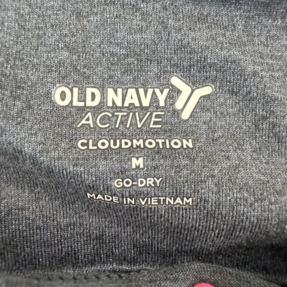 Old Navy Active Womens Medium Charcoal Gray CloudMotion Go-Dry Short Sleeve Top - Picture 6 of 7